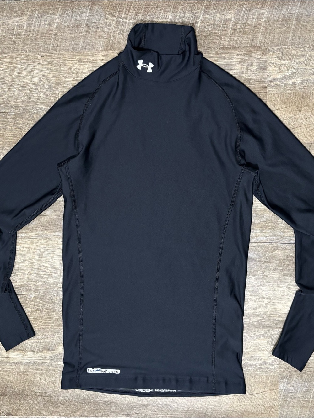 Under Armour Mock Turtleneck Compression Shirt Men’s M BLACK Long Sleeve Thick